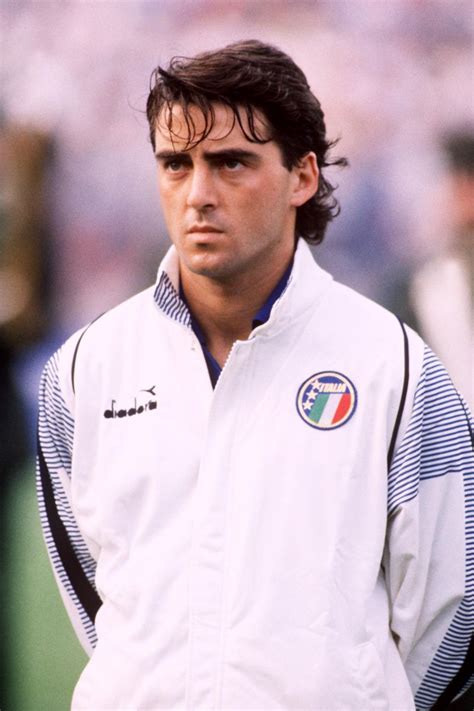 Roberto Mancini Playing For Italy In 1988 British Football Vintage