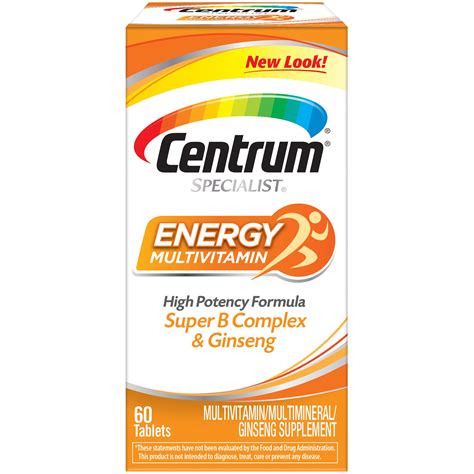 centrum specialist energy adult  ct multivitamin multimineral supplement tablet vitamin