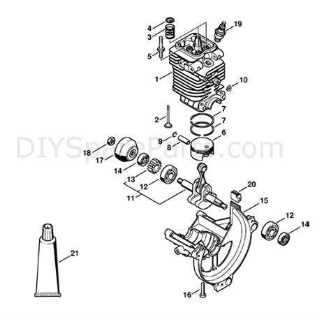 stihl fs  brushcutter fs  parts diagram cylinder engine pan
