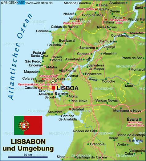 map  lisbon region region  portugal welt atlasde