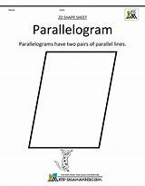 Parallelogram Shapes Coloring Template Math Clip Grade Pages sketch template