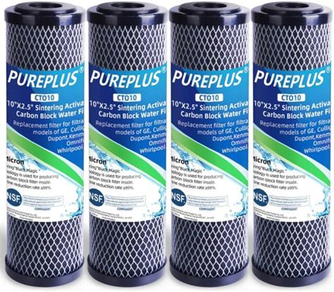 4 Pack Pureplus 1 Micron 2 5x10 Whole House Water Filter Fits
