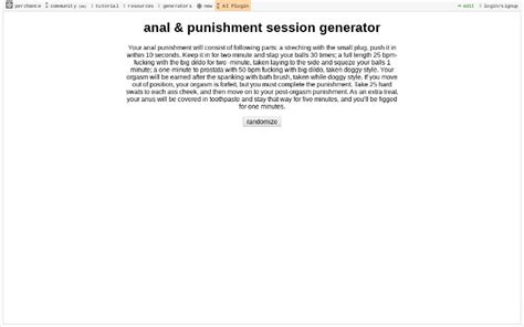Anal And Punishment Session Generator