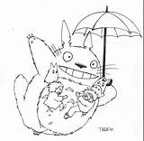 Totoro Neighbor Ghibli Colouring sketch template