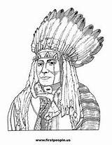 Cherokee Coloring Chief Indian Pages American Drawing Native Getdrawings Getcolorings Print sketch template
