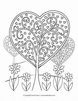 Coloring Pages Heart Tree Valentine Candy Printable Valentines Arbor Trees Angel Getcolorings Kids Color Colo sketch template