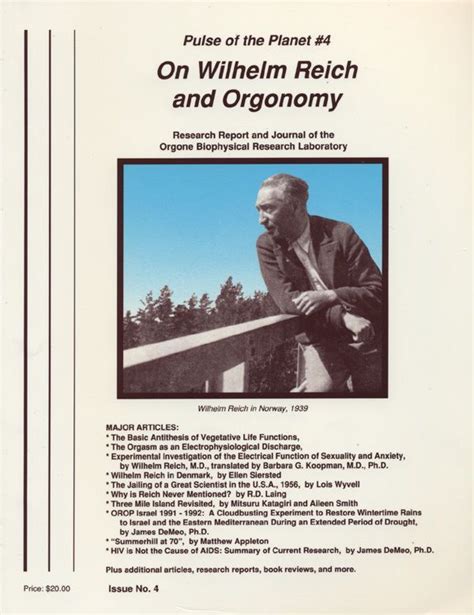 On Wilhelm Reich And Orgonomy Orgone Energy James Demeo