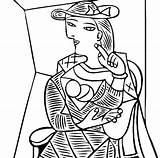 Picasso Coloring Pages Cubism Pablo Seated Woman Thecolor Color Painting Kids Von Getdrawings Online Printable Still Life Getcolorings Print Colorings sketch template