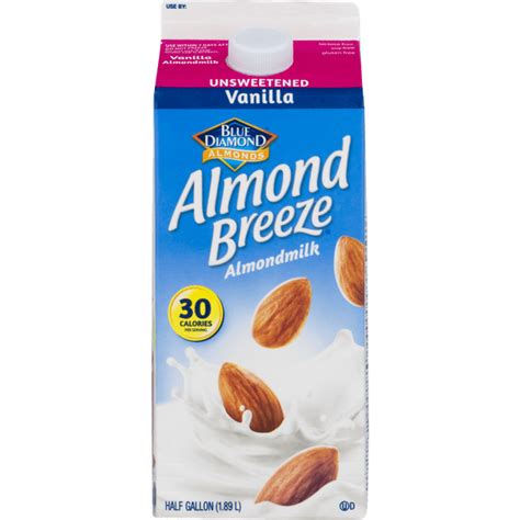 blue diamond almond breeze unsweetened vanilla almond milk  gallon walmartcom walmartcom