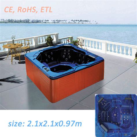 Square Chinese Hot Tub Jacuzzi Prices Massage Bathtub China 5 Person