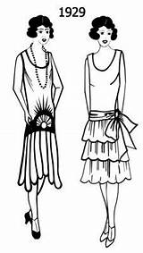 Fashion 1920s Flapper 1920 Flappers Dress 1930 Era Photographs Coloring 20s Pages Roaring Real Dresses People Htm Fashions Sketches Sketch sketch template