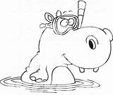 Hippo Coloring Pages Cartoon Hippogriff Hippopotamus Getcolorings Getdrawings Kids Color Printable sketch template