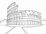 Colosseum Coloring Romanos Romano Circo Antigua Guardado sketch template