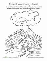 Hawaii Volcano Worksheets Volcanoes Coloring Hawaiian Drawing Geography Crafts Worksheet Pages National Activities Elementary Parks Kids Grade Printable Earthquakes Luau sketch template