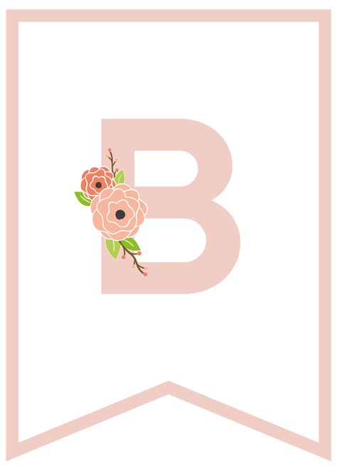 printable pink floral banner letters pretty sweet