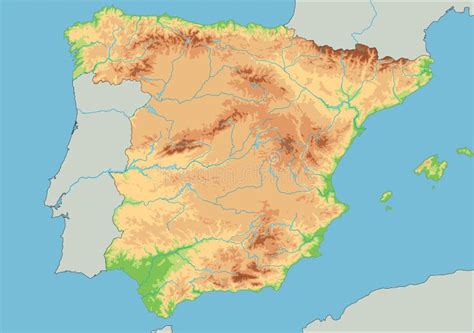 mapa detallado de espana ilustracion del vector ilustracion de madrid