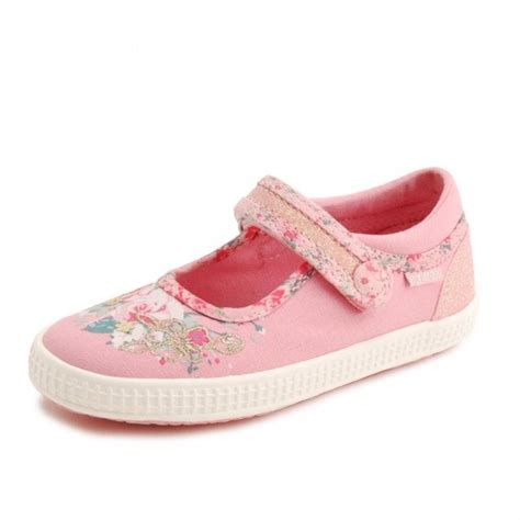 elsie girl s pink velcro canvas shoe