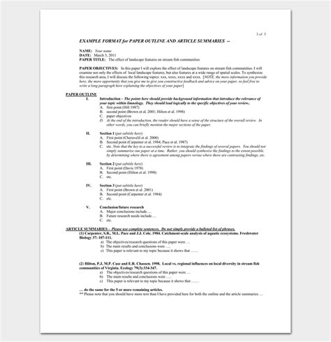 literature review outline template 20 formats examples and samples