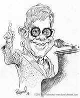 Elton Caricature Caricatures Funny Sketch Sir sketch template