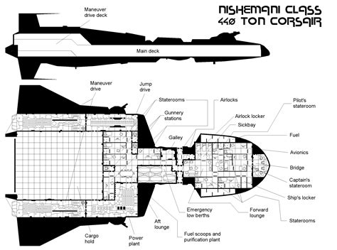 corsair deckplan traveller rpg starship design concept ships
