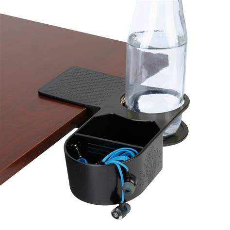 enhance clip  cup holder  desk desktop organizer clamp  tray drink accessory