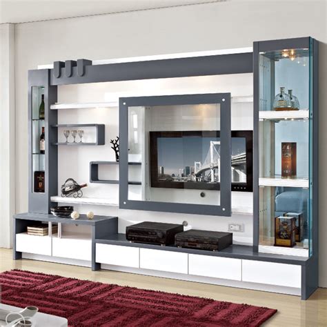 living room furniture wood lcd tv wall unit design buy