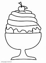 Ice Cream Coloring Pages Printable Food Print sketch template