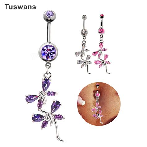 Lovely Double Butterfly Belly Button Rings Belly Piercing Rings Body