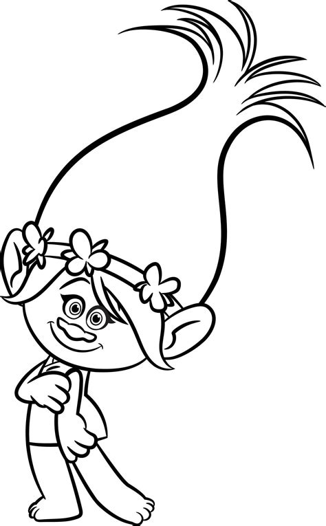 princess poppy trolls coloring page   thousand pictures