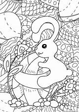 Coloring Antistress Children Easter Adult Rabbit Pages Printable sketch template