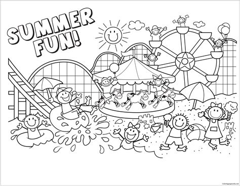 summer fun  coloring page  printable coloring pages