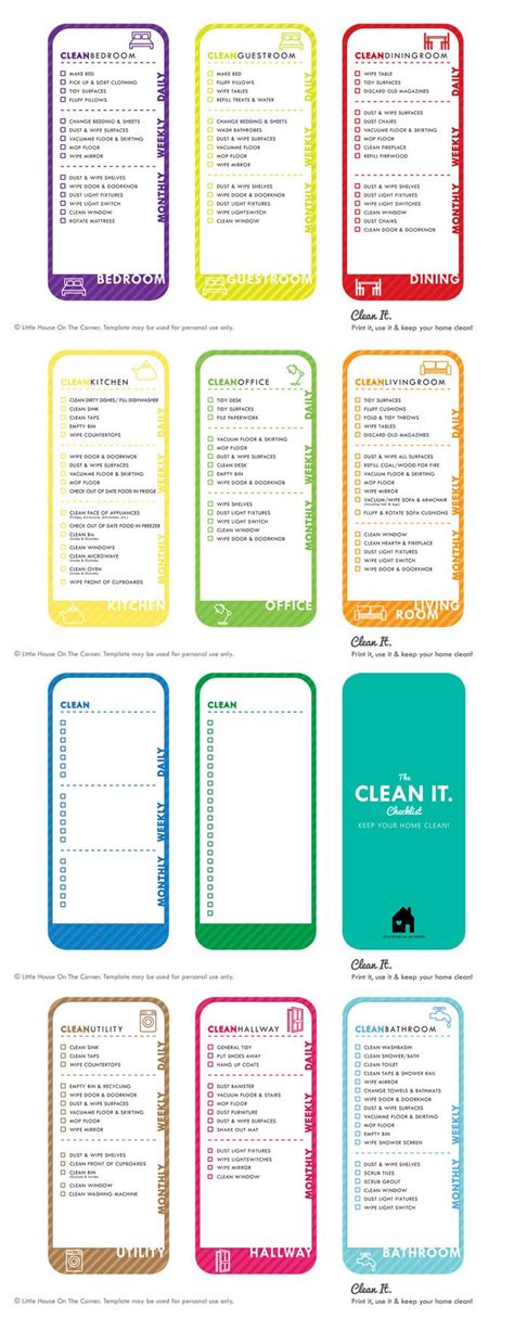 cleaning checklist    printable cleaning checklist
