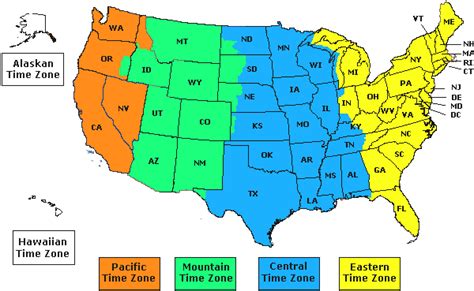 Time Zone Map Usa Printable With State Names In Italy