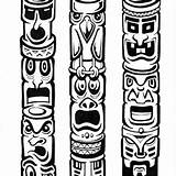 Poles Totem Coloring Tribal Nation Symbols Tribe History sketch template