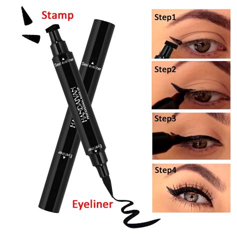 Handaiyan Black Eyeliner Liquid Pencil And Eyeliner Stamp Long Lasting
