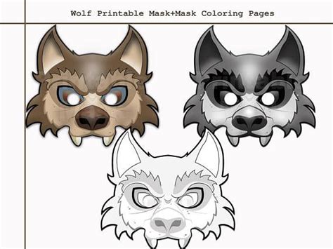 unique  wolf printable masksoloring pages costumes party