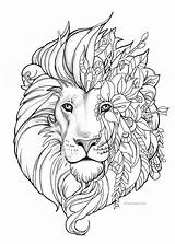 Mandala Pages Adult Coloring Color Lion Hard Pdf Detailed Print sketch template