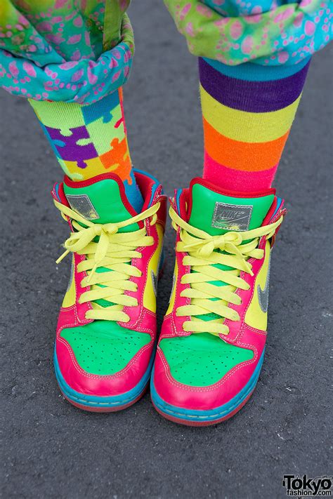 colorful nike sneakers tokyo fashion