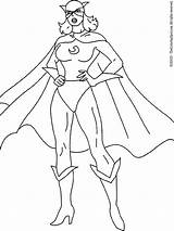 Superhero Female Coloring Pages Superheroes Drawing Template Outline Cape Printable Kids Super Girl Blank Girls Templates Hero Colouring Color Heroes sketch template