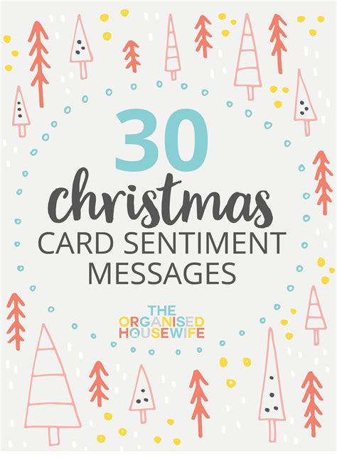 christmas card sentiment messages  organised housewife