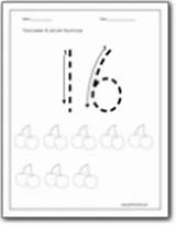 16 Number Worksheet Worksheets Color Trace Handwriting Numbers Preschool Kindergarten sketch template