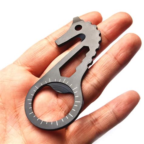 survival camping edc tool stainless steel tactical multi functional pocket key ring keychain