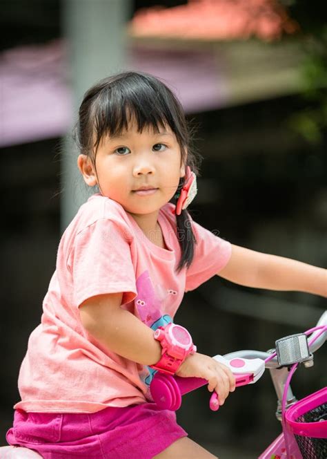 Cute Asian Girl Ride Bicycle Stock Image Image Of Person Leisure