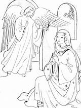 Coloring Immaculate Conception Pages Annunciation Mary sketch template