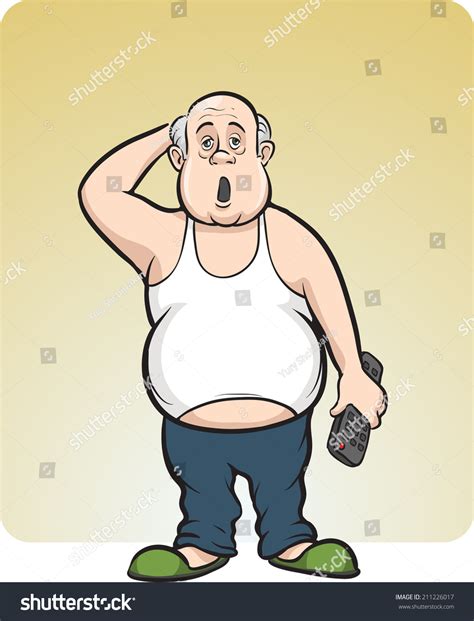 Cartoon Lazy Fat Man Stock Illustration 211226017