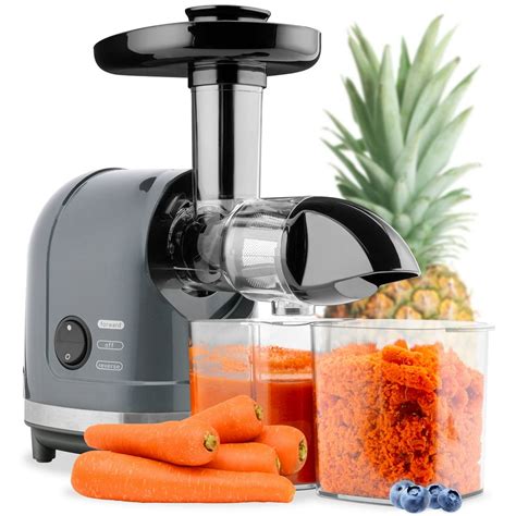 choice products  horizontal slow masticating juicer  gray cold press extractor