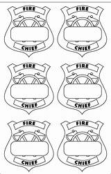 Badge Fire Fireman Firefighter Community Helpers Printable Preschool Badges Kids Party Clipart Chief Coloring Birthday Traceable Template Fighter Flame Crafts sketch template