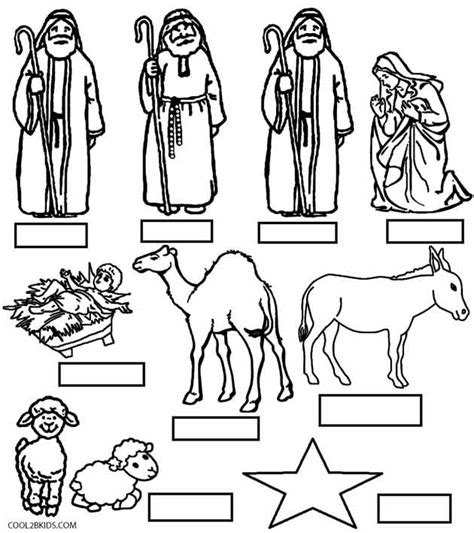 gambar nativity printable great color frame turn  scene coloring