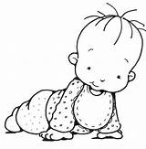 Baby Coloring Clipart Crawling Clip Desenhos Para Pages Digi Colouring Stamps Bebe Embroidery Drawing Cards Babys Patterns Books Adult Disney sketch template