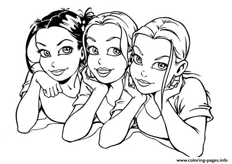 smiley girls  girls coloring page printable